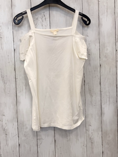 Esprit  Top  Gr. 158  weiß Ärmel mit Lochstickerei 