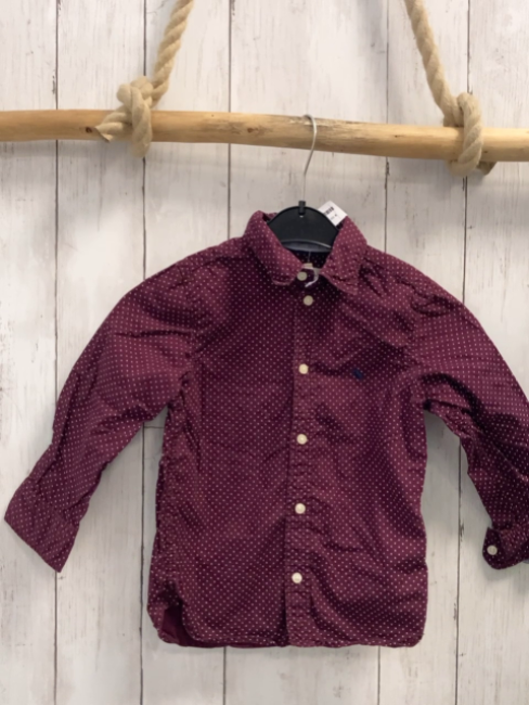 H&M  Hemd  Gr. 104  weinrot weiße Punkte 