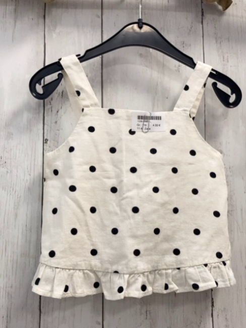 Zara  Sommerbluse  Gr. 116  weiß schwarze Punkte 