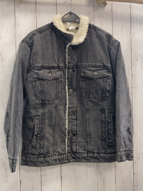 Zara  Jacke  Gr. 152  grau Jeans beige Teddyfutter 