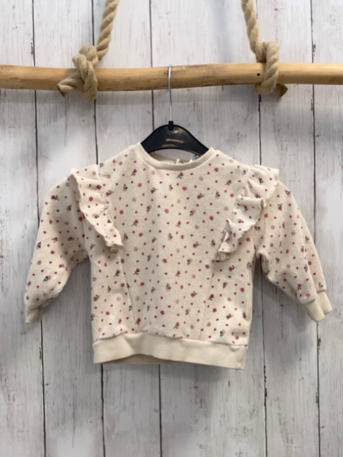  Pullover Gr. 80  beige Herzen Blumen