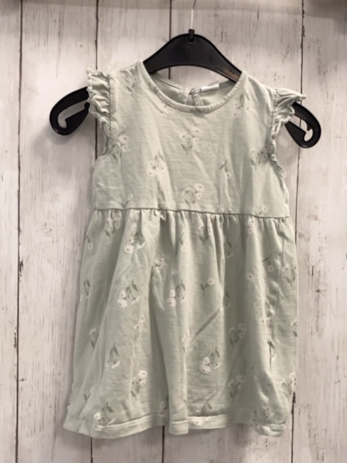 H&M  Kleid  Gr. 86  mint Blumen Rüschenärmel 