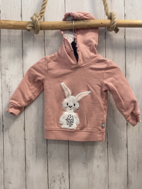 Liegelind  Pullover  Gr. 92  rosa Kapuze weißer Plüschhase 