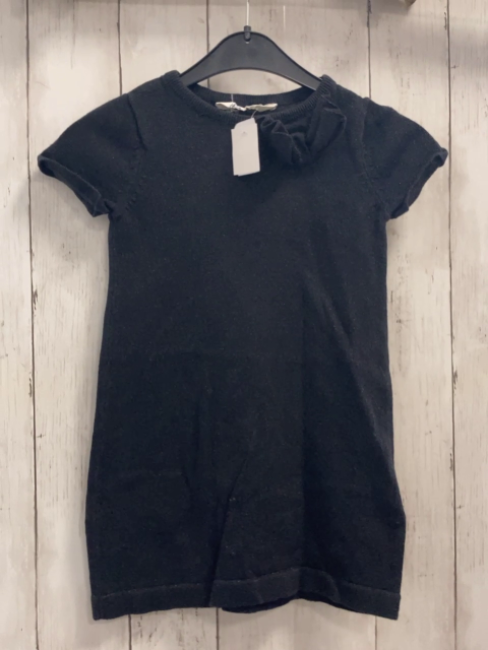 H&M Kleid  Gr. 98  schwarz Strick mit Glitzer Schleife 