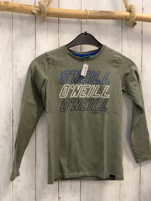 O´Neill Langarmshirt Gr. 140  oliv Schrift