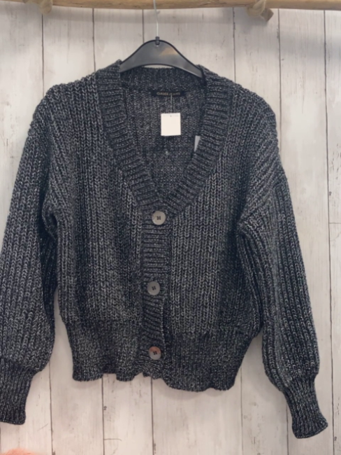 Gaudi Jeans  Strickjacke  Gr. 146/152  schwarz grau silber meliert 
