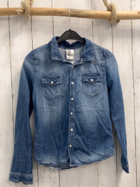 H&M Bluse Gr. 146  blau Jeans