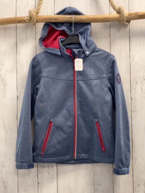 Softshelljacke Gr. 140  blau meliert beerenton Reißverschluss
