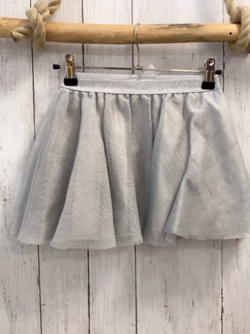 Colezione Bianco  Rock Gr. 98  silber Überrock + Bund mit Glitzer 