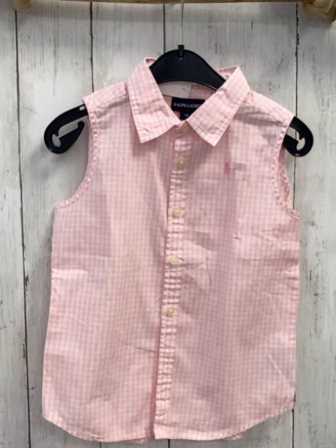 Ralph Lauren  Sommerbluse  Gr. 116  rosa weiß kariert