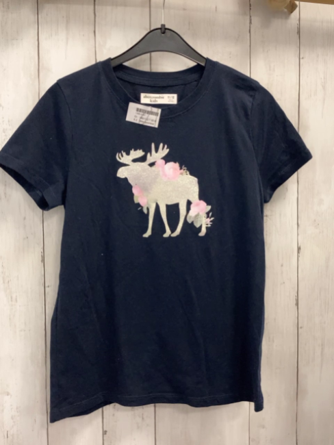 Abercrombie  T-Shirt  Gr. 146/152  blau Glitzerelch rosa Bumen 