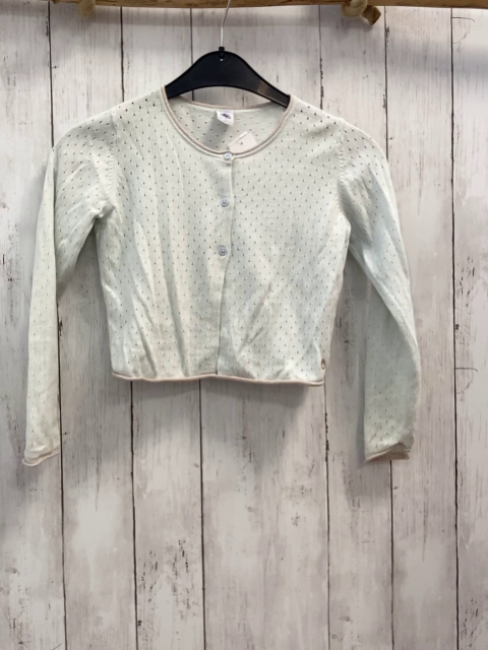 Petit Bateau  Strickjacke  Gr. 128  mint lochmuster 