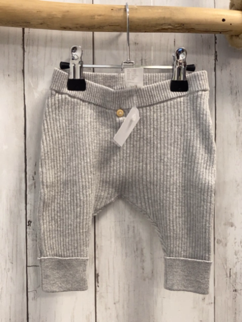 H&M  Leggings  Gr. 56  hellgrau Rippen Strick 