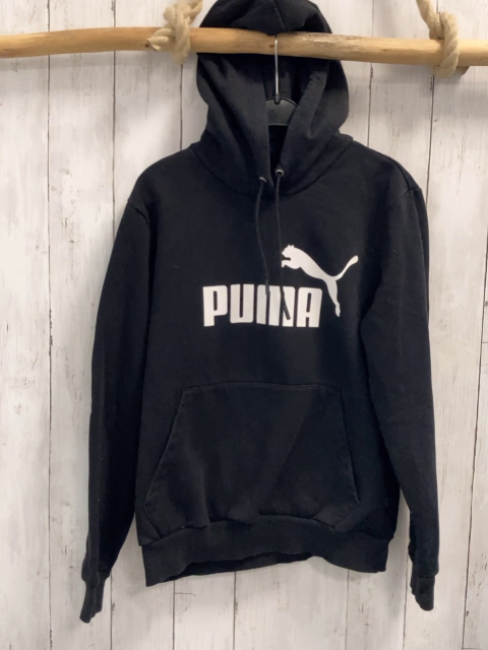 Puma  Pullover  Gr. 164/170  schwarz Kapuze weiße Schrift + weißer Puma Bauchtasche 