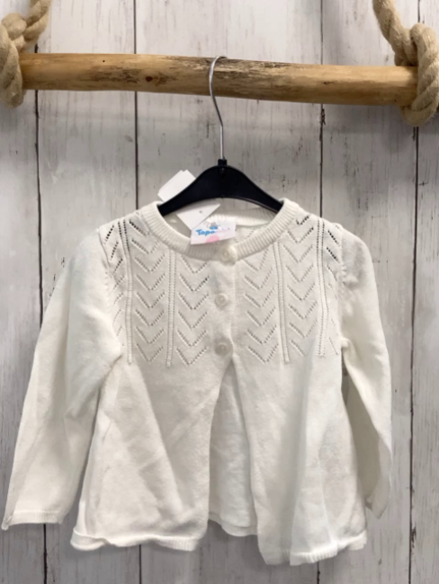   Strickjacke  Gr. 74  weiß Lochmuster 