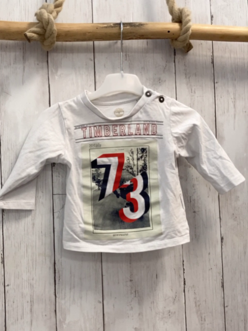 Timberland  Langarmshirt  Gr. 74  weiß Straßenbild mit Schrift 