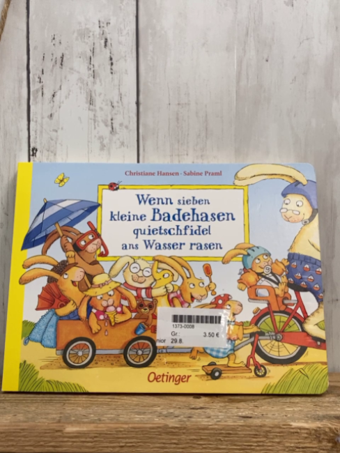   Pappbuch Wenn sieben kleine Badehasen quietschfidel ans Wasser rasen 