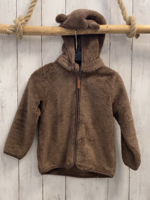 H&M  Plüschjacke  Gr. 104  braun Kapuze mit Ohren 