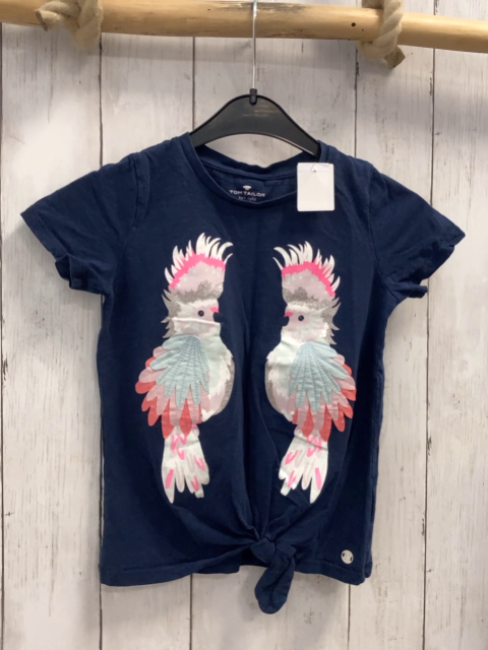 Tom Tailor  T-Shirt  Gr. 116  bau bunte Vögel mit Glitzer 
