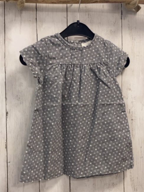   Kleid  Gr. 74  grau Kord weiße Sterne 