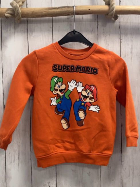  Pullover Gr. 110  orange Super Mario Luigi