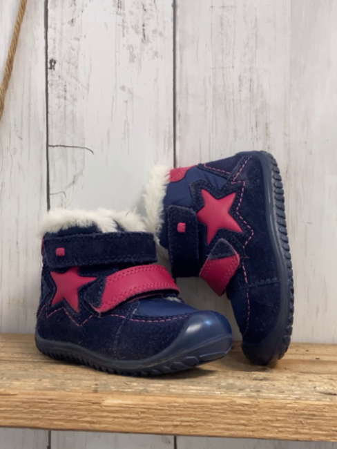 neu Elefanen  Schuhe  Gr. 19  blau pink Stern Klettverschluss + Nähte gefüttert 