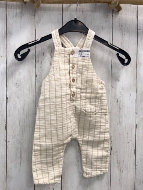 Zara Latzhose  Gr. 68  beige sand kariert Struktur 