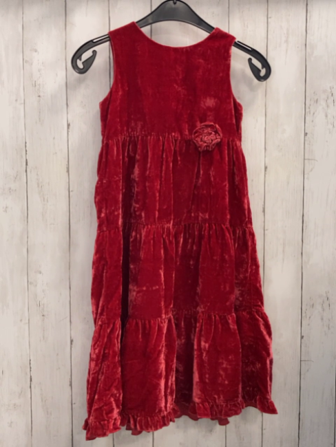 H&M  Kleid Gr. 140  rot Samt Rosette 