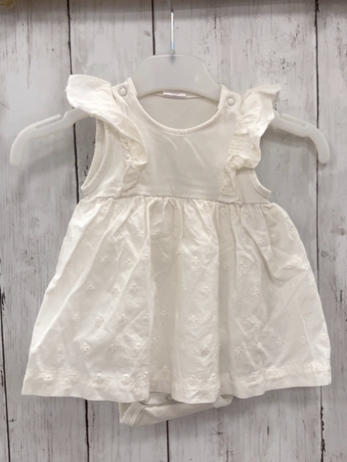 H&M  Kleid  Gr. 56  weiß Lochstickerei Bodyunterteil 