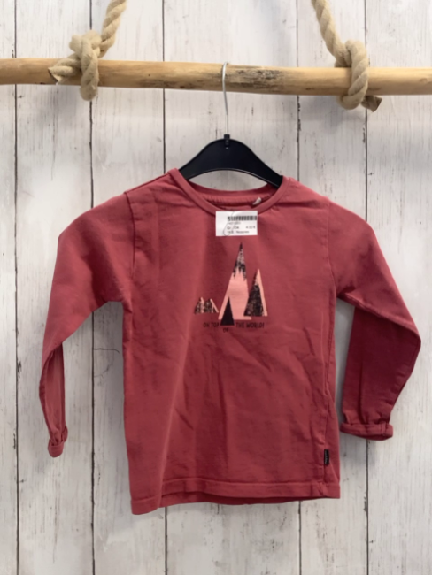 Noppies  Langarmshirt  Gr. 104  altrosa schwarz rosa Berge mit Glitzer 