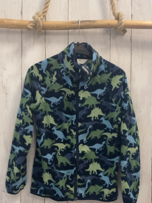 H&M  Fleecejacke  Gr. 134/140  dunkelblau bunte Dinos 