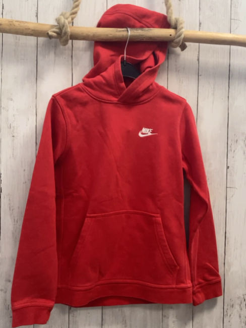 Nike  Pullover  Gr. 146/152  rot Kapuze weiße Schrift 