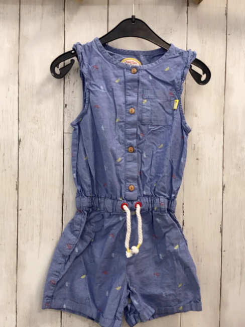 Sergent Major  Playsuit  Gr. 116  blau bunte Schirme weiße Kordel 