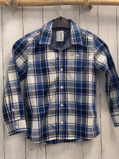 Pepe Jeans  Hemd  Gr. 128  blau grau weiß kariert