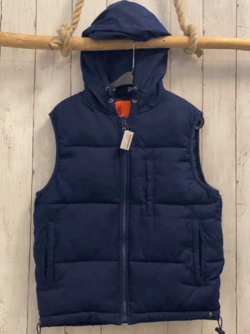   Weste  Gr. 152  blau Kapuze 
