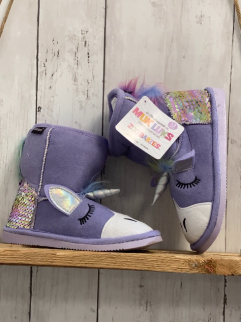 neu Muk Luks  Boots  Gr. 29  lila Einhorn lila Plüschfutter 