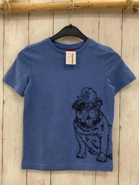 S´Oliver  T-Shirt  Gr. 116  blau schwarzer Hund 
