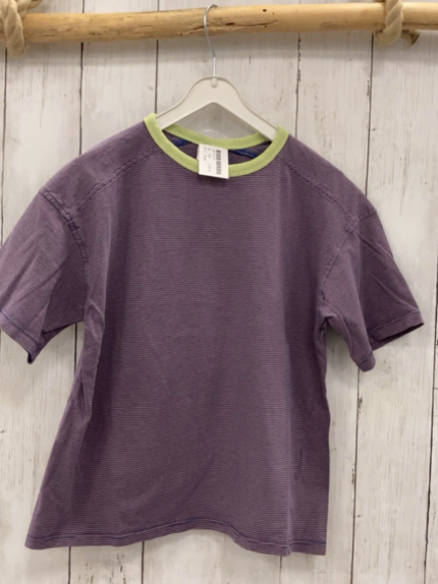 Zara  T-Shirt  Gr. 128  lila lachs Streifen hellgrüner Bund 