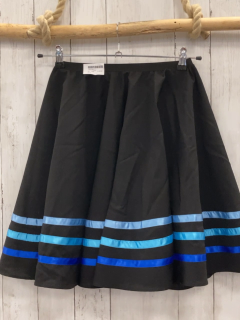   Rock Gr. 152  schwarz  + hellblau türkis blaue Streifen 