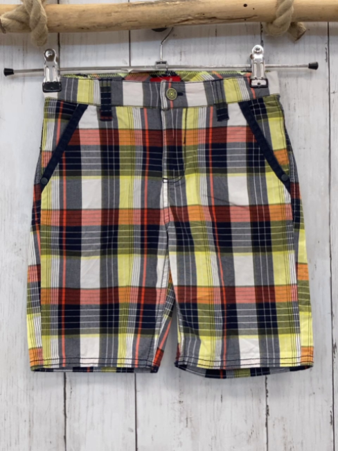 S´Oliver  Shorts  Gr. 116  blau hellrot gelb grau weiß kariert Bund verstellbar 