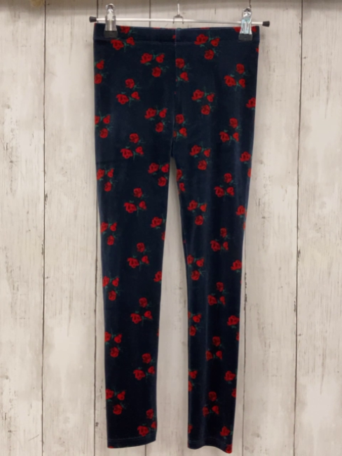 Janie & Jack  Leggings  Gr. 128  blau Samt rot Blumen 