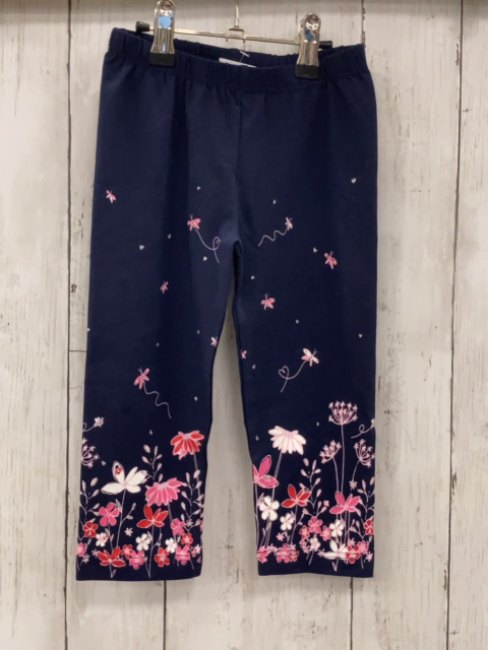 neu  Leggings  Gr. 104  blau Schmetterlinge Blumen mit Glitzer 