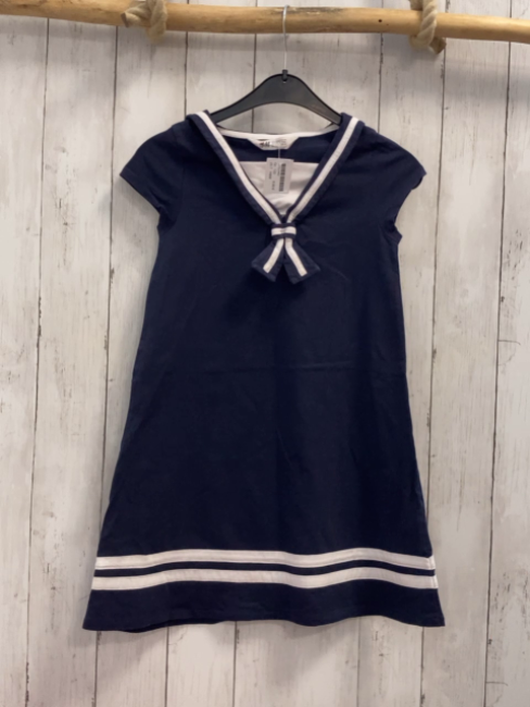 H&M  Kleid  Gr. 122  blau weiße Streifen am Matrosenkragen und am Saum 