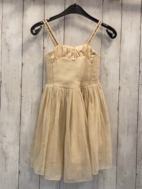 Stella Mc Cartney  Kleid  Gr. 110  creme zweilagiges Oberteil mit silber Sternen seitlich gesmokt Tüllrüschenrock mit silber Glitzersterne 
