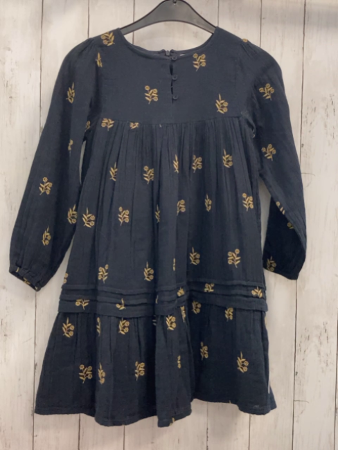 Marc O´  Polo  Kleid  Gr. 128  schwarz beige Blumenstickerei 
