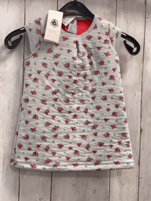 neu Petit Bateau  Kleid  Gr. 74  hellblau Blumen gefüttert NP 39,90 € Outletpreis 27,90 € 