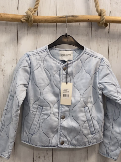 neu Cars Jeans  Jacke  Gr. 140  hellblau dunkelblaue wellenförmige Nähte NP 59,99 € 