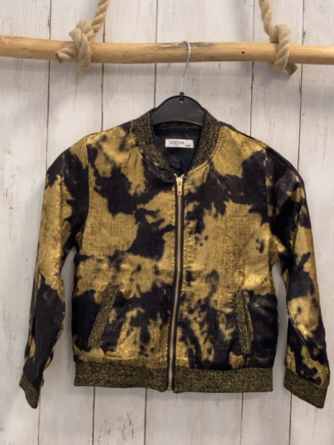 Loevia Paris  Jacke  Gr. 122/128  schwarz golden gemustert schwarz golden Glitzerbund 