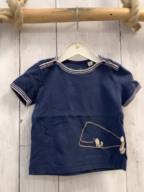 Sanetta  T-Shirt  Gr. 62  blau Wal weiß blauer Streifenbund 