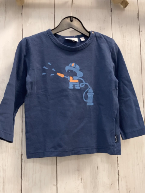 Sanetta  Langarmshirt Gr. 80  blau Feuerwehrmann 